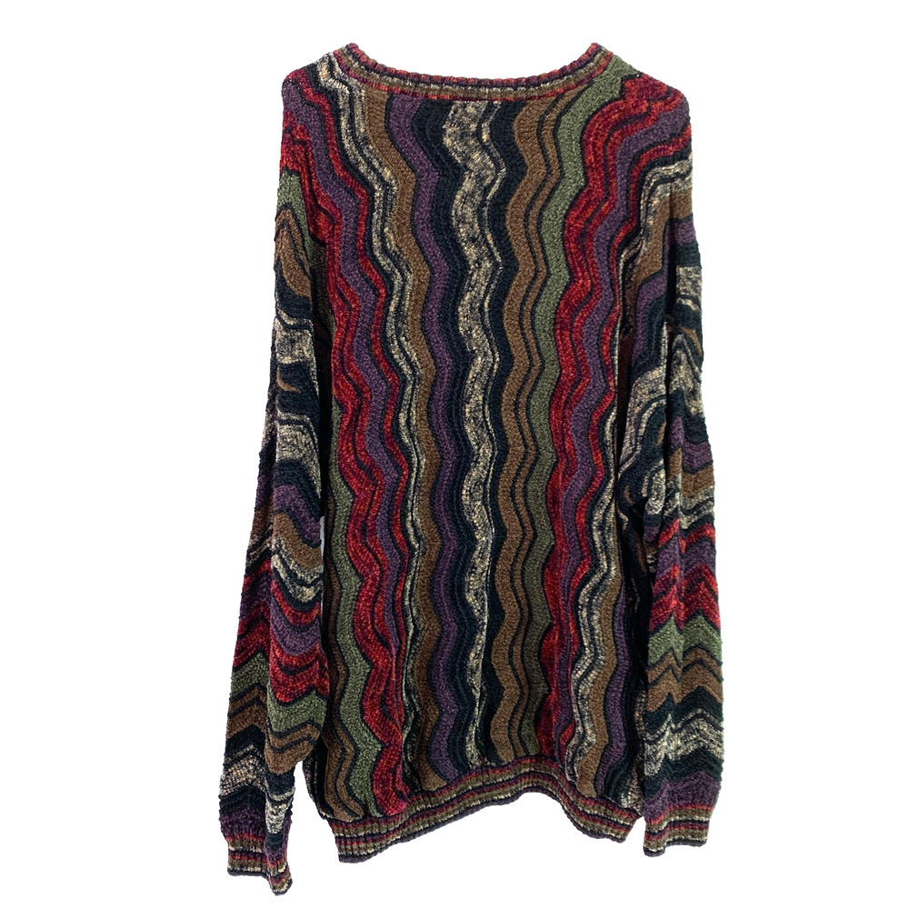 Vintage Tundra Canada Chenille Geometric Funky Sweater Mens 2X - Picture 6 of 6